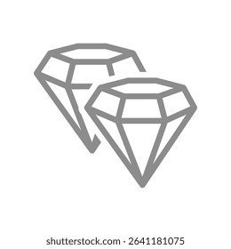 Two diamonds line icon. Transfer diamonds symbol. Vector illustration