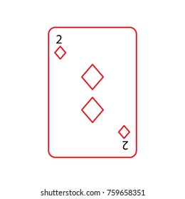 two of diamonds or tiles french playing cards related icon icon 