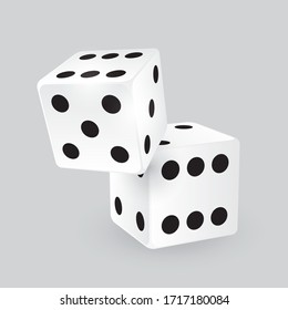  Two dice casino gambling vector