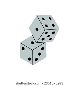 Dos dados. Cubo de dados, juego de casino. Ilustración vectorial.