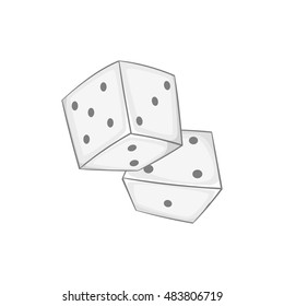 Two dice cubes icon in black monochrome style on a white background vector illustration