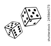 Two Dice Cubes on White Background. Vector Illustrations