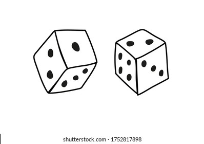 Two dice with dots or the game.