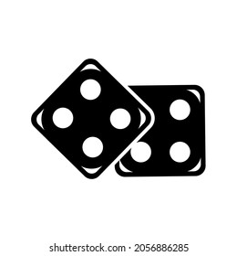 Two dice to gamble or gambling in craps flat vector icon for casino apps and websites. Isolated on a blank, editable and changeable background.