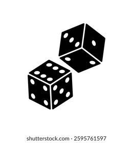 Two dice to gamble or gambling in craps flat vector icon for casino apps and websites