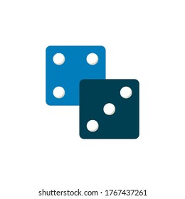 Zwei Würfel, um auf weißem Hintergrund zu spielen. Stock-Vektorgrafik für Ihr Grafikdesign.