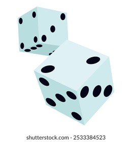 Two dice, gambling attribute of luck or games for the company vector illustration 