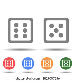 Two dice icon vector isolated