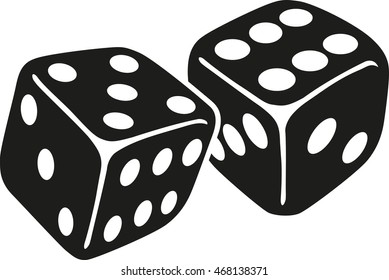 Two dice with number five and six