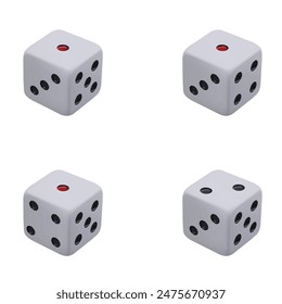 two dice on white gambling