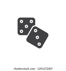 Two dice vector icon. filled flat sign for mobile concept and web design. Gambler dice simple solid icon. Symbol, logo illustration. Pixel perfect vector graphics