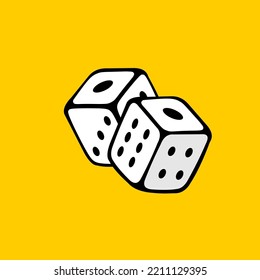 Ilustración del icono del vector de dos dados