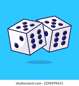 Two dice vector icon illustration. Cartoon dice floating icon premium vector, Flat vector