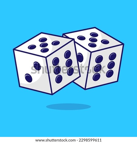 Two dice vector icon illustration. Cartoon dice floating icon premium vector, Flat vector