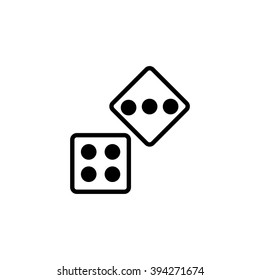 Two Dices flat icon