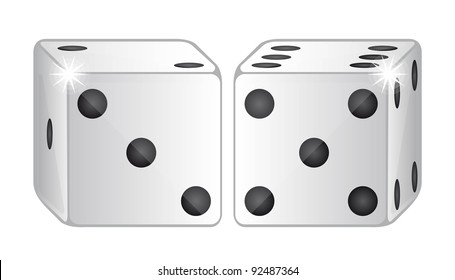 two dices isolated over white background. vector illustration