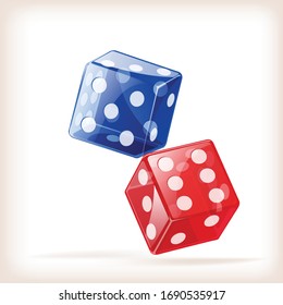 Two dices on light background.