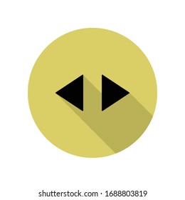 two different arrows long shadow icon. Simple glyph, flat vector of web icons for ui and ux, website or mobile application