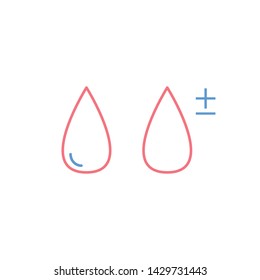 Two different blood drops, leaking, liquid, element on white background EPS Vector