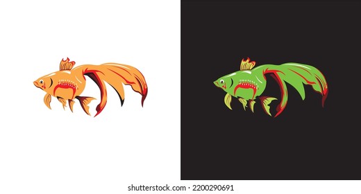 two different color of goldfish vector