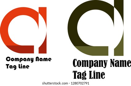 two different color letter A logo vector