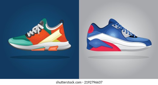 Two Different Colorful Shoes Of Men