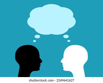 Two different heads. Brainstorming and communication . new