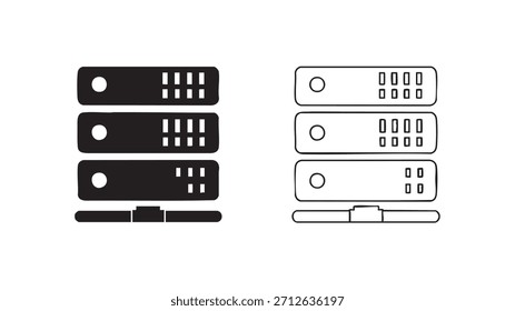 Two different images of a server with three hard drives. The first image is black and white