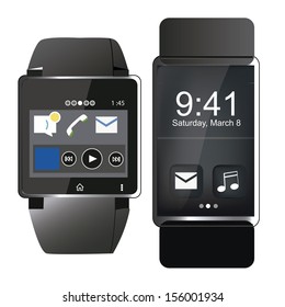 two different kind of smart clocks in black design