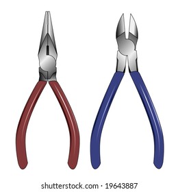 Two different kinds of pliers - vector