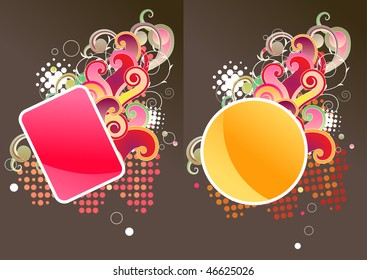  Two different labels with floral element
