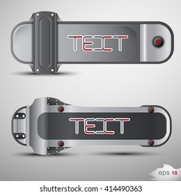 Two different mechanical horizontal banner style