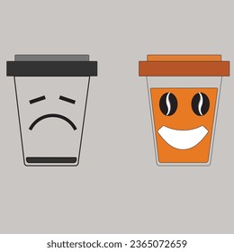Two different moods - with coffee and without it.