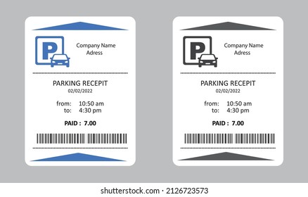 Two different parking tickets, vector.