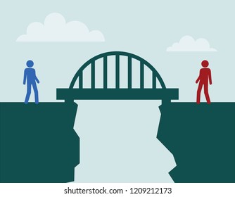 two different people, bridge