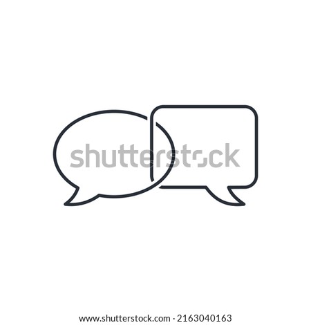 Two different related voice messages. Discussion. Vector linear icon isolated on white background.