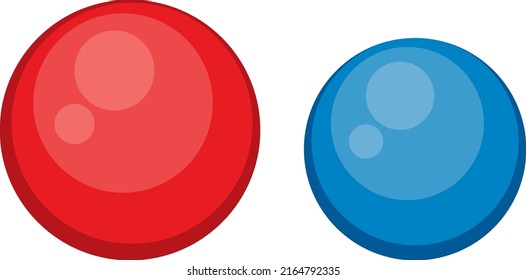Dos tamaños diferentes de bola en la ilustración de fondo blanco
