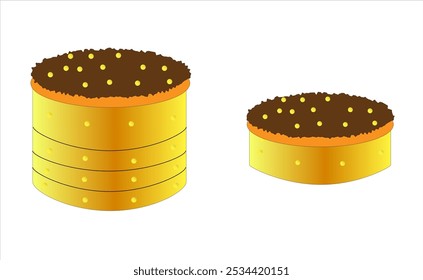 Two different size Cakes with Peanuts and cream