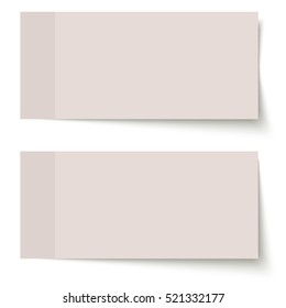 two different sticky papers with shadow colored brown on white background