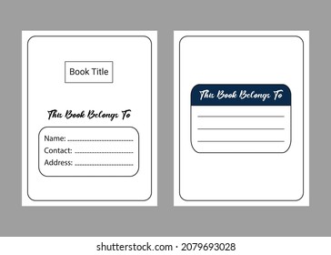 Two different style Book pages template belongs to, notes, vector