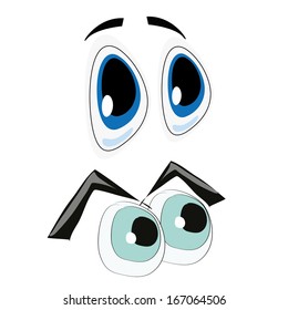 two different styles of eyes with respective colors