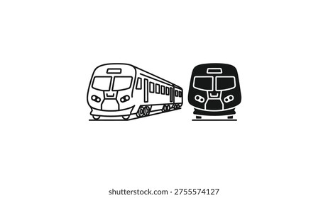 Two different styles of modern passenger trains facing opposite directions
