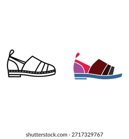 Dos estilos diferentes de sandalias lado a lado calzado