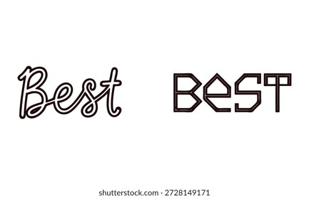 Dos estilos diferentes de la palabra Best en fuente negra