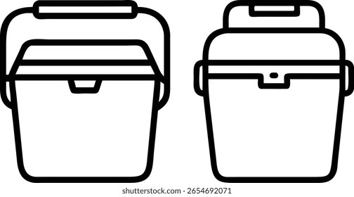 Dois tipos diferentes de refrigeradores para alimentos e bebidas, portátil e conveniente para atividades ao ar livre