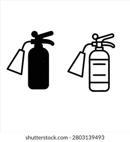 Two Different Types Fire Extinguishers With Hoses Illustrated