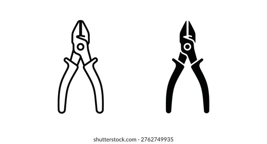 Two different types of pliers illustrated in black and white line art