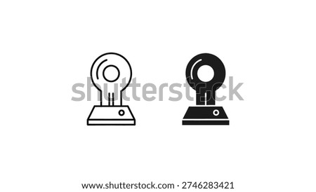 Two different types of retro-style doorbell icons with distinct designs