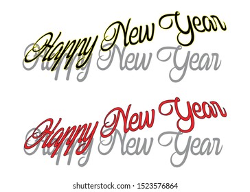 Two Different Versions Write Happy New Stock Vector (royalty Free 