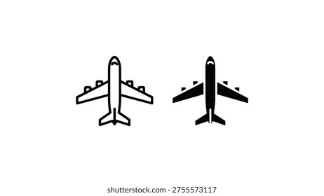 Two different views of a commercial jetliner from above and below